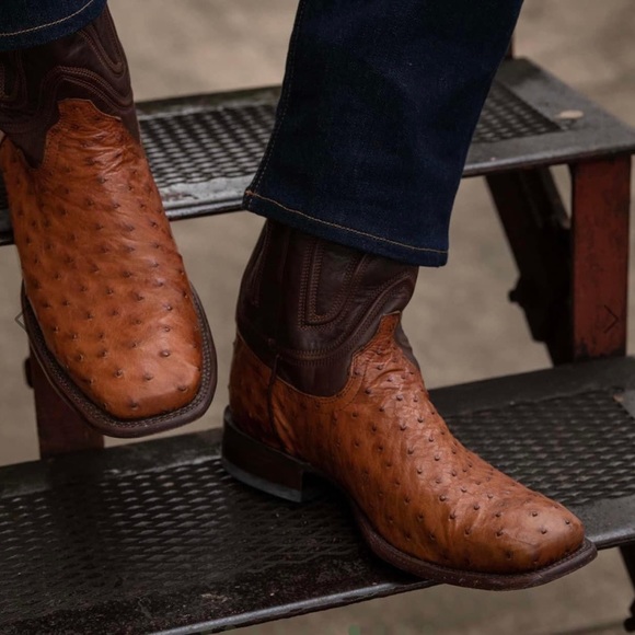 Never Opened Men’s Tecovas Sz. 9.5EE Ostrich Boots - Picture 2 of 4